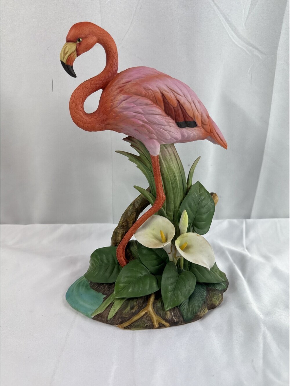 Andrea by Sadek Flamingo Figurine #9653 Vintage Tropical Decor Porcelain Bird